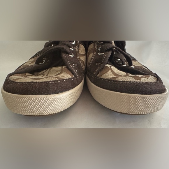 Coach Signature "C" Canvas & Suede Sneakers – Women’s 9½ – Brown Monogram - Picture 6 of 10